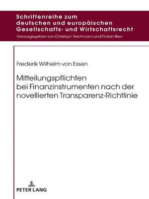 cover image of Mitteilungspflichten bei Finanzinstrumenten nach der novellierten Transparenz-Richtlinie
